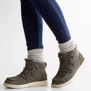 NWOT Coffee Lea Hey Dude High Top Pull On Draw Cord Shoe